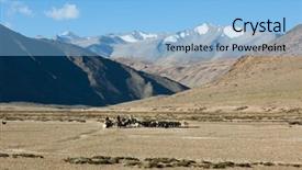  Presentation with ladakh - Slides consisting of travelling with horses and yak background and a light blue colored foreground