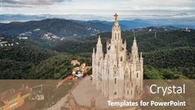  Presentation with temple - Slides with tibidabo-temple-of-the-sacred background and a coral colored foreground