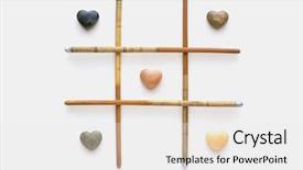  Presentation with chopsticks - PPT theme having tic tac toe - agate hearts and chinese bamboo background and a white colored foreground