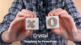  Presentation with educational - Amazing PPT layouts having tic tac toe - educational cubes in hands close-up backdrop and a tawny brown colored foreground