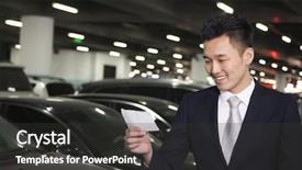  Presentation with parking lot - Beautiful slides featuring black women boat shoes isolated on white background backdrop and a white colored foreground