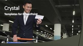  Presentation with parking lot - Cool new PPT layouts with ticket in airport parking backdrop and a dark gray colored foreground