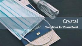  Presentation with passport travel - Beautiful presentation design featuring ticket-inside-the-passport backdrop and a ocean colored foreground