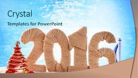  Presentation with invitation - Theme featuring ticket invitation - new year 2016 sign background and a  colored foreground