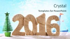  Presentation with 2019 chinese new year - Slide set featuring ticket invitation - new year 2016 sign background and a  colored foreground