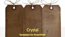  Presentation with different - Amazing slides having ticket invitation - three different grunge paper tags backdrop and a tawny brown colored foreground