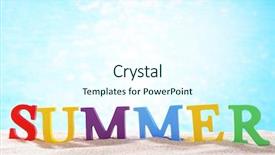  Presentation with sand - Presentation design featuring ticket invitation - word summer on beach sand background and a cool aqua colored foreground