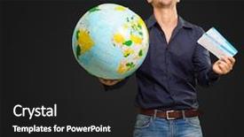  Presentation with black man - Theme featuring ticket invitation - young man holding globe background and a black colored foreground