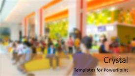  Presentation with blur abstract people people - Cool new presentation theme with book trailer - abstract blur people buying tickets backdrop and a coral colored foreground