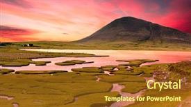  Presentation with hill - Presentation theme consisting of tidal - ceapabhal hill and tital inlets background and a tawny brown colored foreground