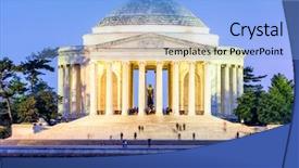  Presentation with memorial - Presentation design consisting of tidal basin and jefferson background and a light blue colored foreground