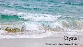  Presentation with tidal energy - Amazing slides having beautiful breaking waves the beach backdrop and a light gray colored foreground