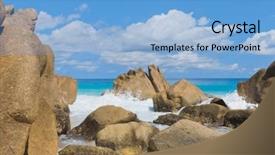  Presentation with tidal energy - PPT theme featuring breaking big waves natural wonder background and a light blue colored foreground