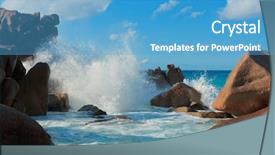  Presentation with tidal energy - Slide set having breaking big waves background and a teal colored foreground