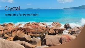  Presentation with mindfulness stones - Slides enhanced with tidal wave energy - magnificent seychelles ladigue stones background and a teal colored foreground