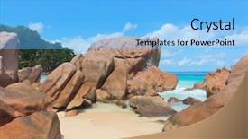  Presentation with violent - Audience pleasing theme consisting of violent surf sunlit sea foam backdrop and a light blue colored foreground