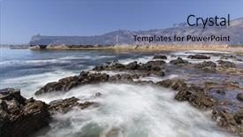  Presentation with water park - Colorful PPT theme enhanced with tidal pool motion blur water backdrop and a  colored foreground