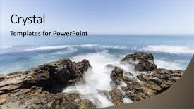  Presentation with abalone - Amazing PPT theme having tidal pool with motion blur backdrop and a light blue colored foreground