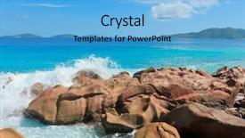  Presentation with tidal power - PPT theme enhanced with tidal power - magnificent seychelles rocky beach background and a  colored foreground