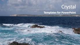  Presentation with tidal power - Slide deck enhanced with tidal power - rocky coastal inlet with breaking background and a  colored foreground