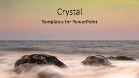 Presentation with tidal power - Amazing presentation theme having tidal power - stormy waves hitting rock backdrop and a coral colored foreground