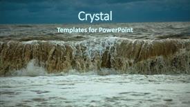  Presentation with tidal power - Presentation having tidal power - stormy waves in the sea background and a ocean colored foreground