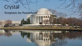  Presentation with thomas jefferson - Presentation theme consisting of tidal power - thomas jefferson memorial in winter background and a light blue colored foreground