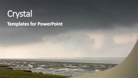  Presentation with tide - Amazing slide deck having tidal power - thunderous sky over the wester backdrop and a dark gray colored foreground