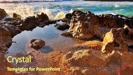  Presentation with tidal power - PPT theme having tidal power - tiny creek on sea shore background and a  colored foreground