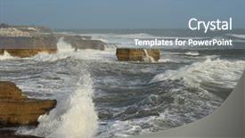  Presentation with tidal power - PPT theme featuring tidal power - winter storm in portland dorset background and a seafoam green colored foreground