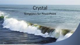  Presentation with ocean wave - PPT theme consisting of tidal waves - big ocean tide wave breaking background and a light blue colored foreground