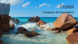  Presentation with stones - Theme having tidal waves - magnificent seychelles ladigue stones background and a light blue colored foreground