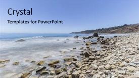  Presentation with abalone - Presentation theme with tidal waves - ocean wave motion blur water background and a  colored foreground