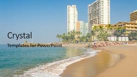  Presentation with ocean wave - Presentation design having tidal waves - ocean wave on the beach background and a light blue colored foreground