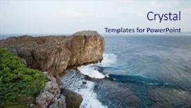  Presentation with cliff - Presentation with tidal waves - rocky cliff landscape background and a  colored foreground