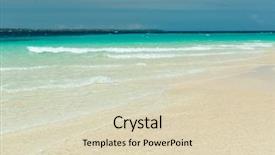  Presentation with foam - Slide deck featuring tidal waves - sandy beach and clear transparent background and a  colored foreground