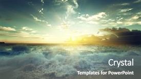  Presentation with tide - Amazing PPT theme having tide - sunset on seychelles beach backdrop and a gray colored foreground