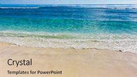  Presentation with tide - Beautiful PPT theme featuring tide waves sea backdrop and a soft green colored foreground