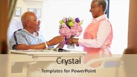  Presentation with volunteer - Slide set consisting of tidying male patient's hospital background and a lemonade colored foreground