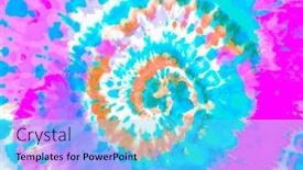  Presentation with tie dye - Audience pleasing presentation design consisting of tie-dye-retro-color-background backdrop and a cyan colored foreground