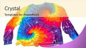  Presentation with tie dye - PPT theme consisting of tie dye shirt background and a blonde colored foreground