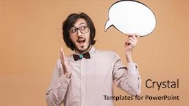  Presentation with blanc - Beautiful presentation design featuring tie holding blanc idea bubble backdrop and a  colored foreground