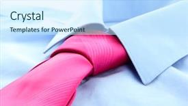  Presentation with tie - Slides consisting of tie on shirt isolated background and a  colored foreground