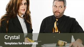  Presentation with shredder - PPT theme consisting of tie stuck in paper shredder background and a  colored foreground