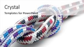  Presentation with rope - Beautiful PPT theme featuring tie up - rope with a knot backdrop and a white colored foreground