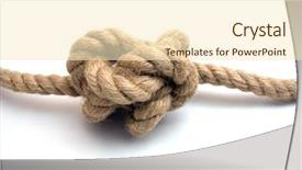  Presentation with rope - Audience pleasing PPT layouts consisting of tied up rope knot isolated backdrop and a  colored foreground