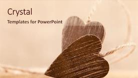  Presentation with hearts - Presentation theme enhanced with tied wooden hearts free standing background and a lemonade colored foreground