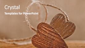  Presentation with hearts - Audience pleasing PPT layouts consisting of tied wooden hearts free standing backdrop and a coral colored foreground