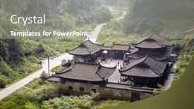  Presentation with national - Cool new slides with wulong national park chongqing backdrop and a gray colored foreground