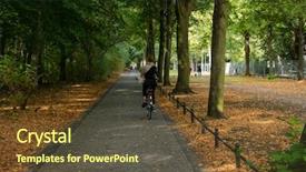  Presentation with clean water healthy concept - Colorful PPT theme enhanced with tiergarten park woman is cycling backdrop and a tawny brown colored foreground